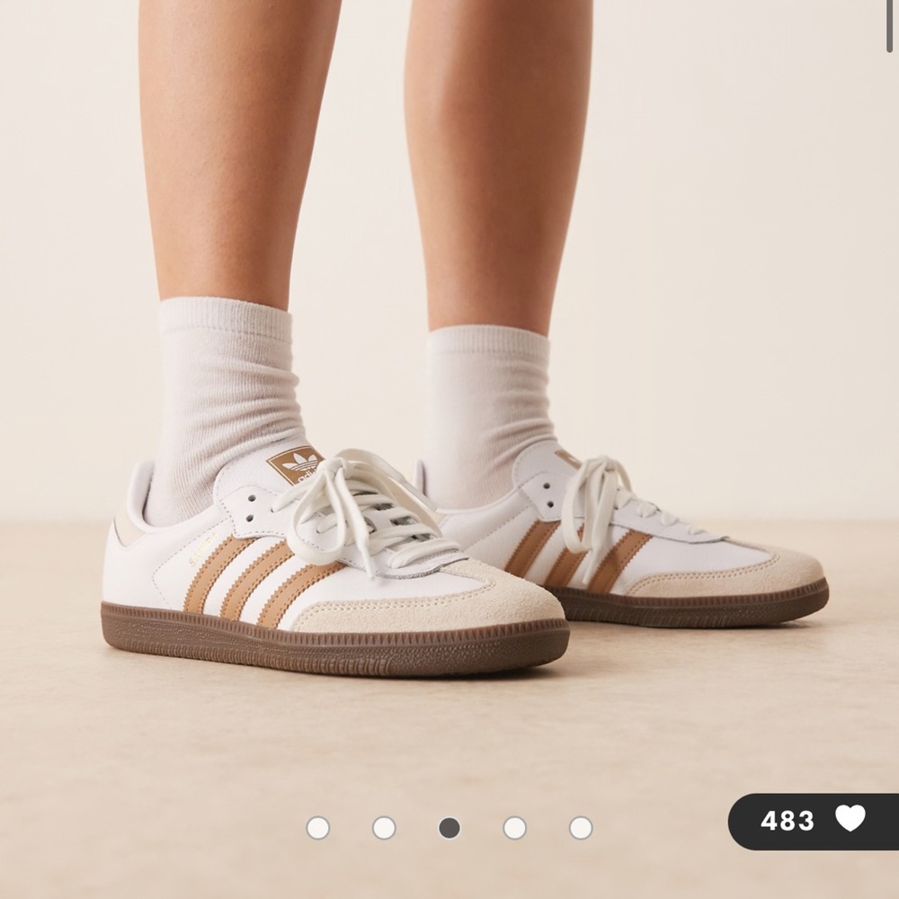 Adidas Samba White and Tan Sneakers - Picture 2 of 5